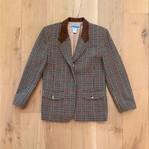 Pendleton Women's Multicolor Houndstooth Wool Blazer